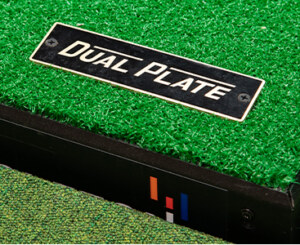 Close-up of the Dual Plate label on the swing plate