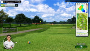 Fairway and virtual caddy shown on the screen